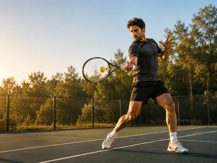 Tennis player during a match