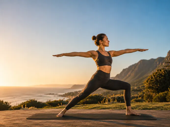 Yoga practice outdoors